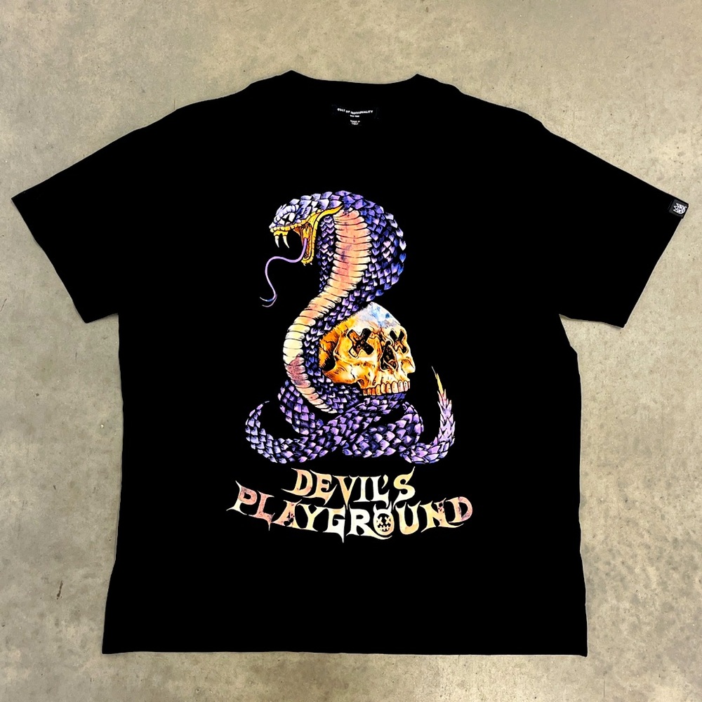 Cult Of Individuality Devils Playground Snake Skull Graphic Designer Tee
